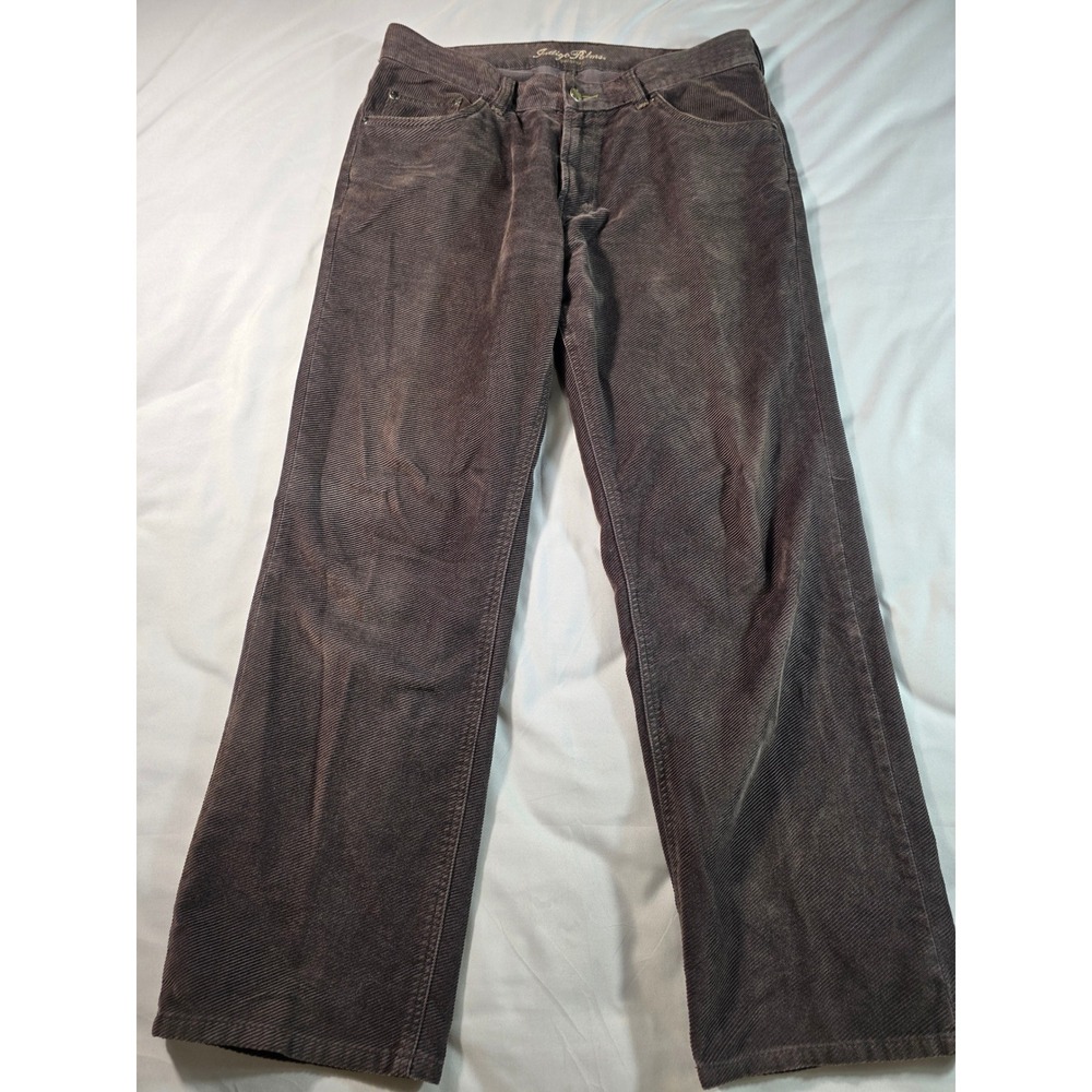 Indigo Palms Corduroy Pants Men 34x30 Brown Original Fit Straight Leg Cotton